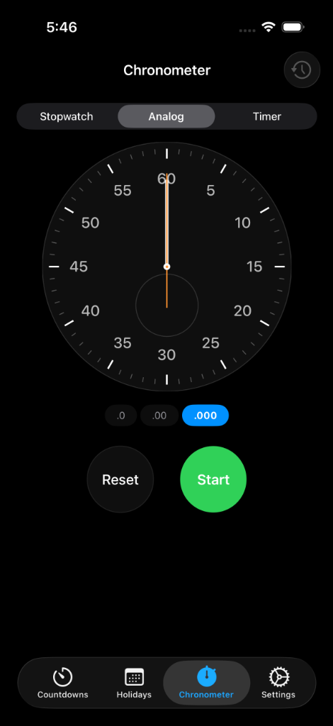 Chronometer Feature